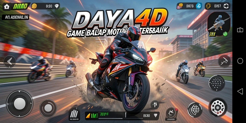 Tampilan gameplay seru dari balapan motor di DAYA4D.
