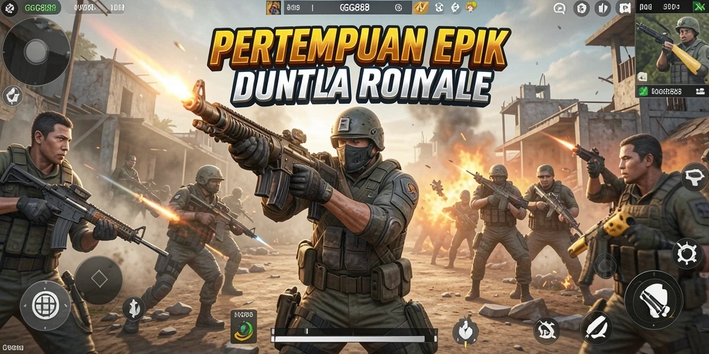Gameplay seru GGG888 dalam pertempuran Battle Royale.