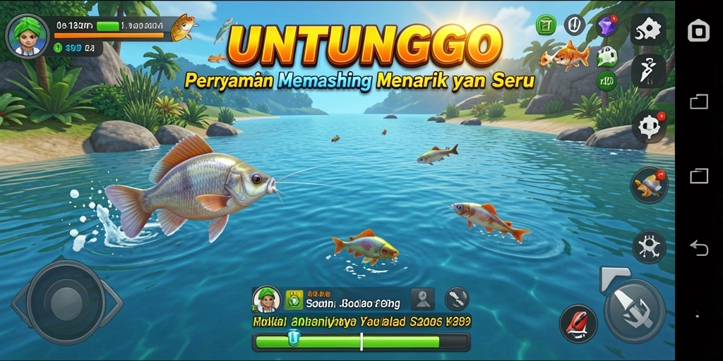 Tangkapan ikan yang seru di dalam permainan UNTUNGGO.