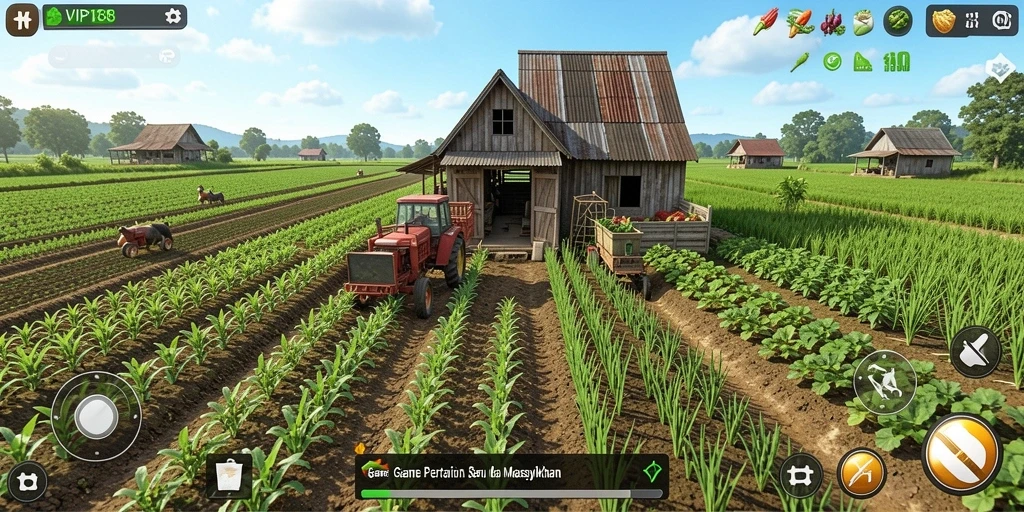 Gameplay menarik dari VIP188 dengan berbagai aktivitas pertanian.